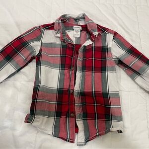 Carter's Red and Green Plaid Button Down Shirt